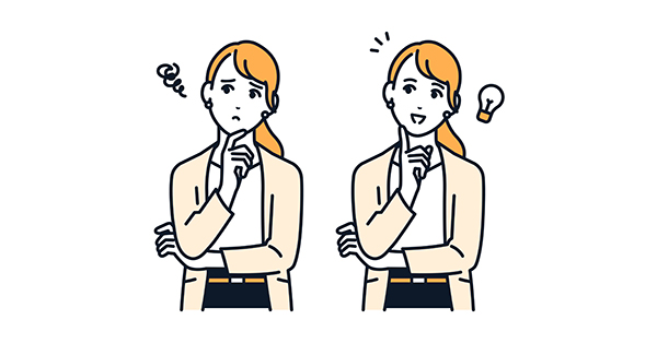 悩みを解決した女性のイラスト
